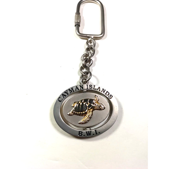 Cayman Islands Spinner Metal Keychain B.W.I. Turtle - Picture 3 of 5